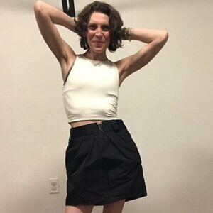 High-waisted Black Bubble Skirt